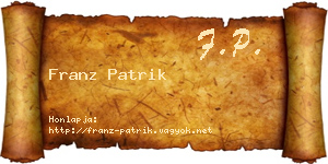 Franz Patrik névjegykártya