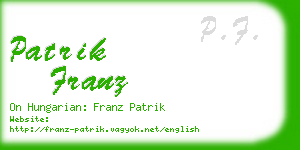 patrik franz business card